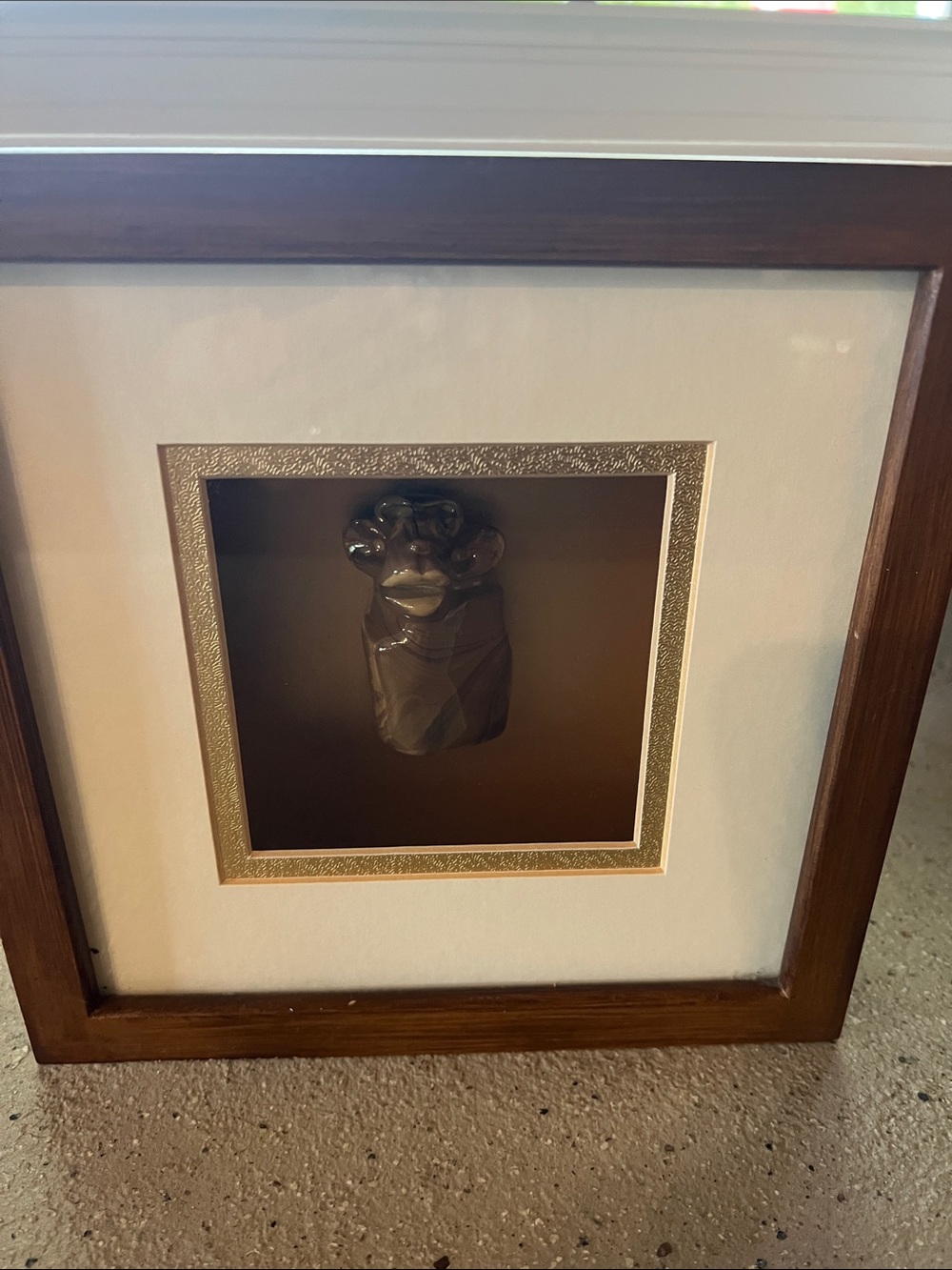 Year of the Monkey - Framed Brown Sculptural Wall Art with Gold Accent
